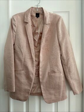 Studio F Blush Pink Women's textured Blazer Sleek Open Front with pockets Size 8